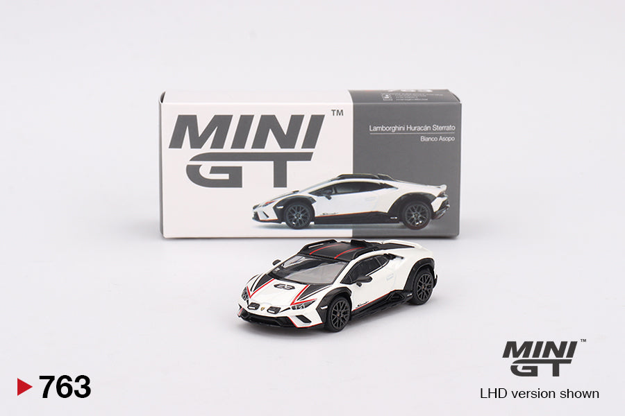 Mini GT 1/64 Lamborghini Huracan Sterrato Bianco Asopo RHD MGT00763-R Diecast Scale Model
