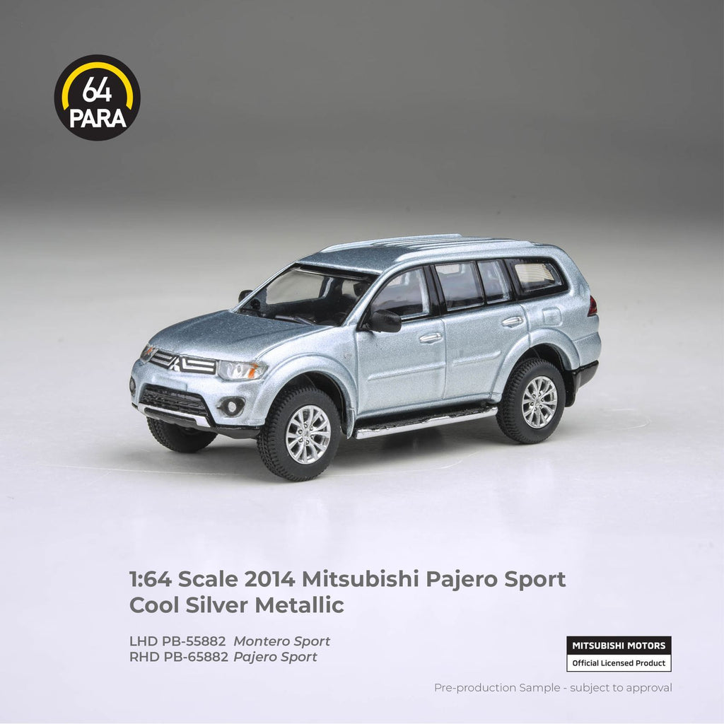 [PRE ORDER] Para64 1/64 2014 Mitsubishi Pajero Sport Cool Silver (RHD - Indo Version) PB65882 Diecast Scale Model Car