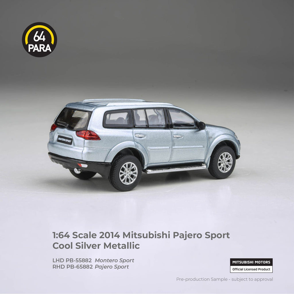 [PRE ORDER] Para64 1/64 2014 Mitsubishi Pajero Sport Cool Silver (RHD - Indo Version) PB65882 Diecast Scale Model Car