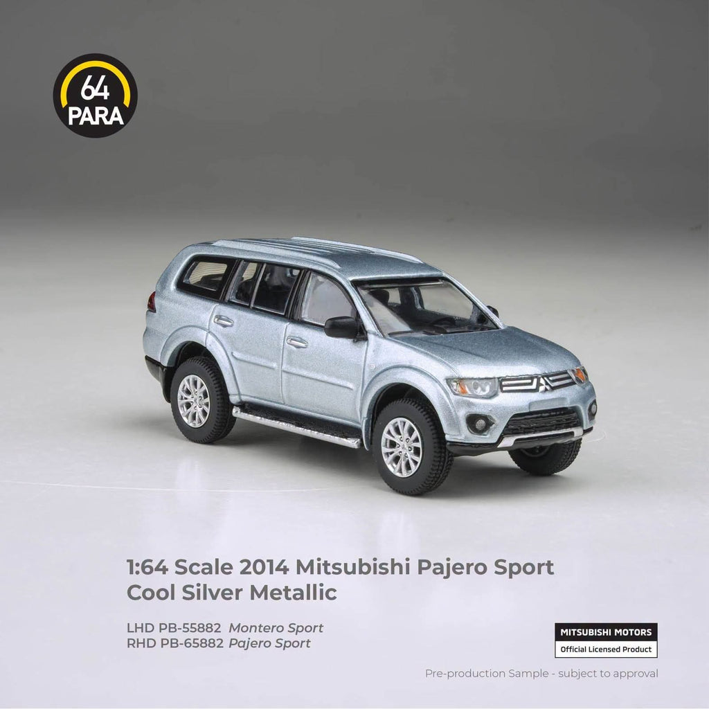 [PRE ORDER] Para64 1/64 2014 Mitsubishi Pajero Sport Cool Silver (RHD - Indo Version) PB65882 Diecast Scale Model Car