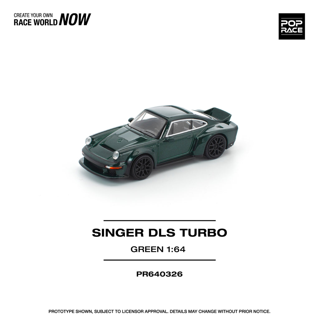 Pop Race 1/64 Singer DLS Turbo Road Green PR640326 Diecast Scale Model