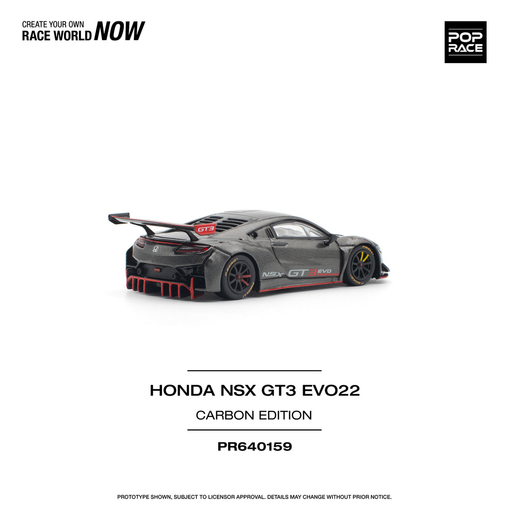 Pop Race 1/64 Honda NSX GT3 EVO22 Carbon Edition PR640159 Diecast Scale Model