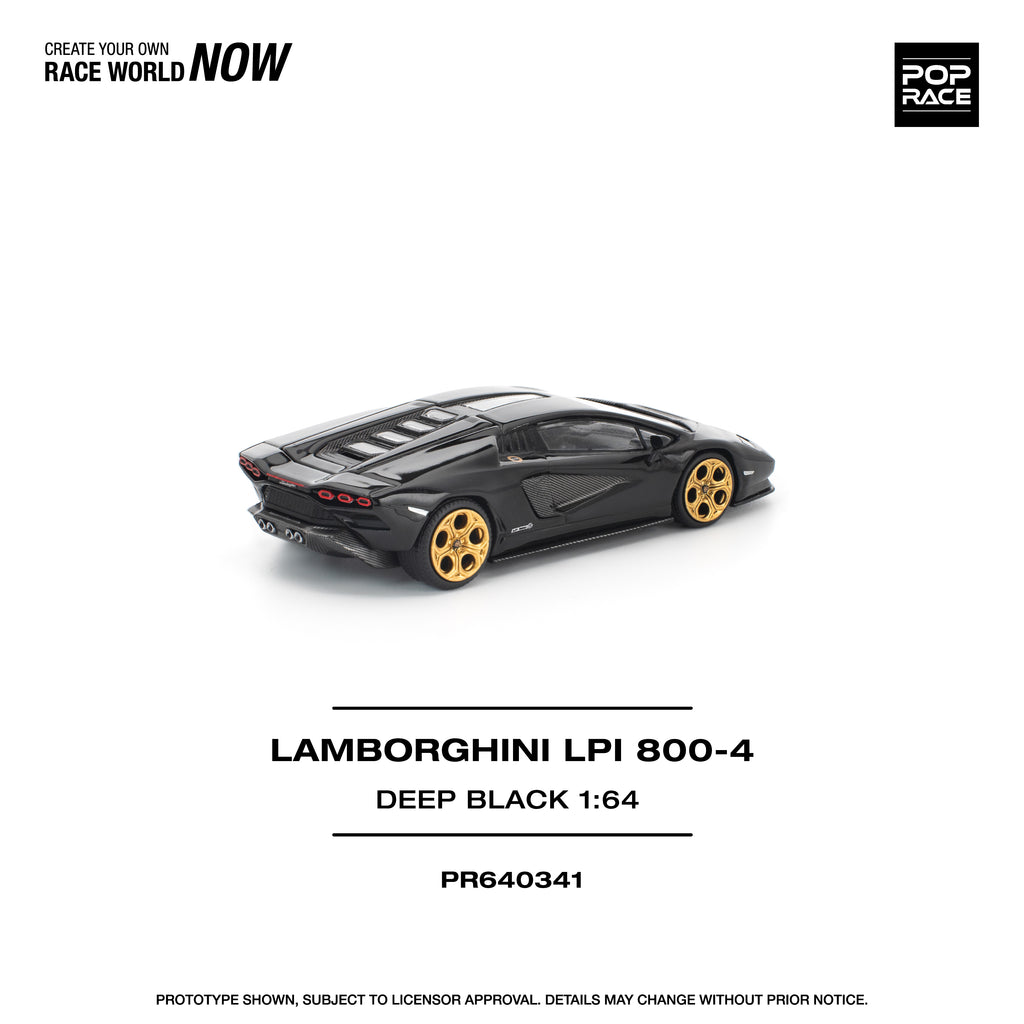 Pop Race 1/64 Lamborghini Countach LPI 800-4 Deep Black PR640341 Diecast Scale Model