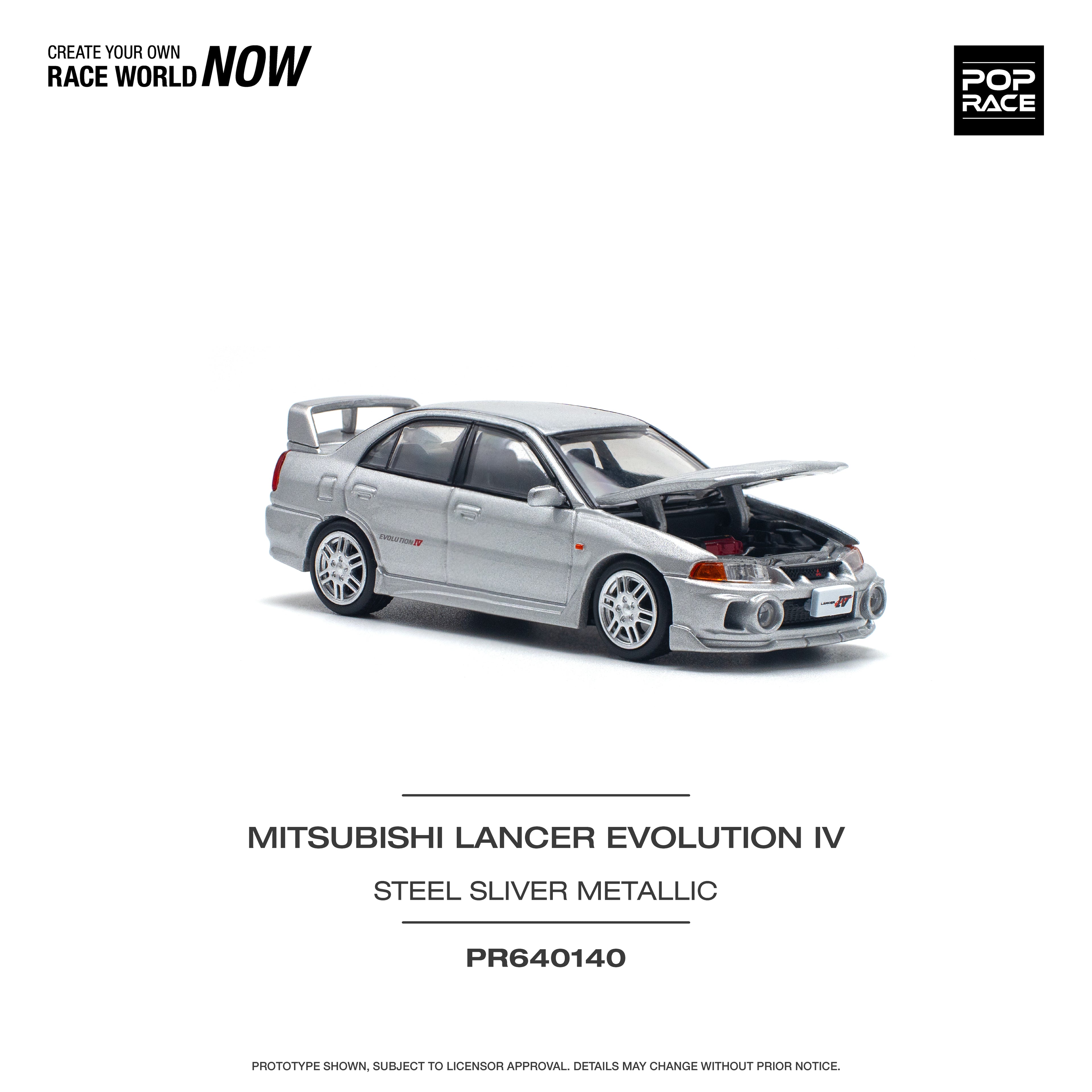 Pop Race 1/64 Mitsubishi Lancer Evolution IV PR640140 Diecast Scale Model