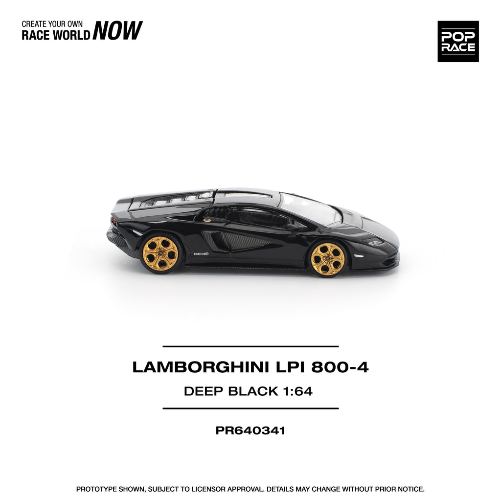 Pop Race 1/64 Lamborghini Countach LPI 800-4 Deep Black PR640341 Diecast Scale Model