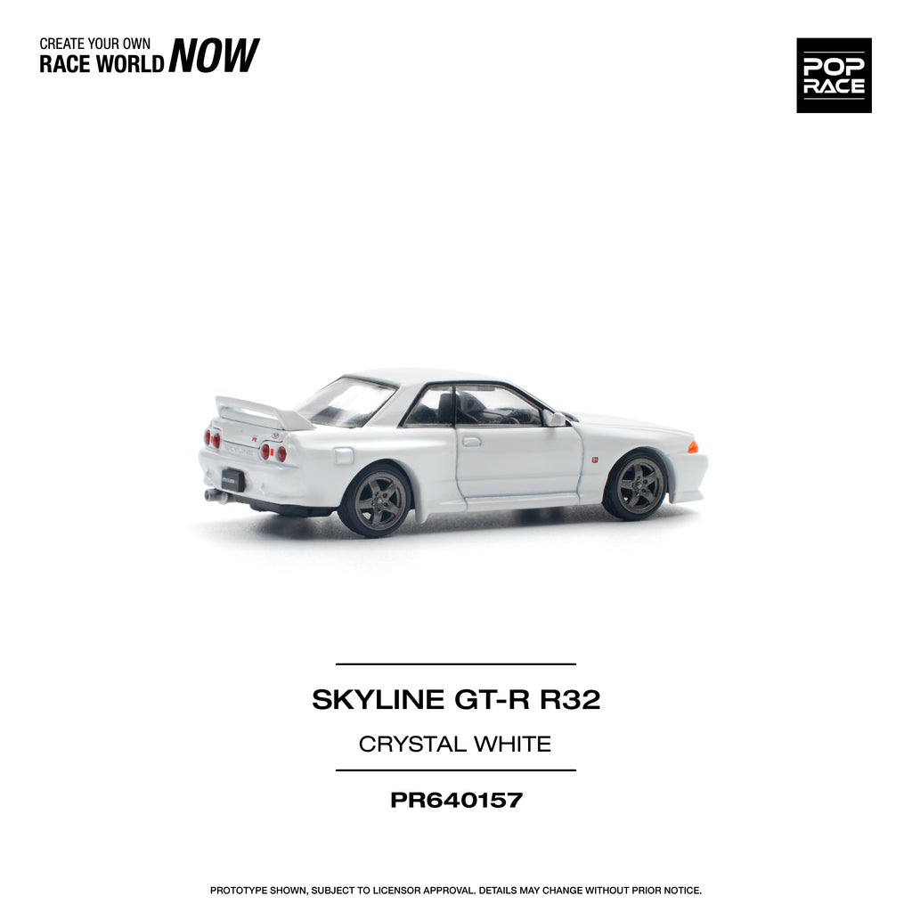 Pop Race 1/64 GTR R32 Crystal White PR640157 Diecast Scale Model
