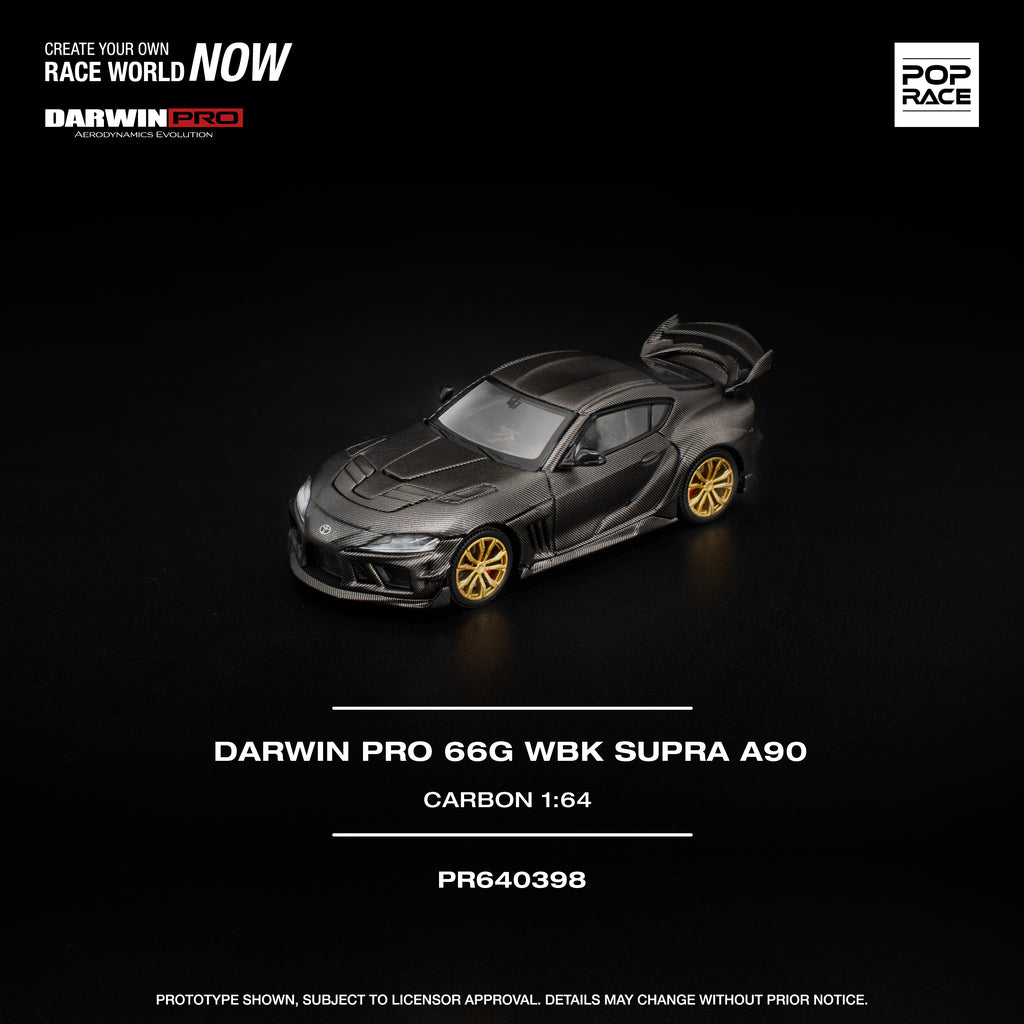 Pop Race 1/64 Darwin Pro 66G WBK Supra A90, carbon edition PR640398 Diecast Scale Model