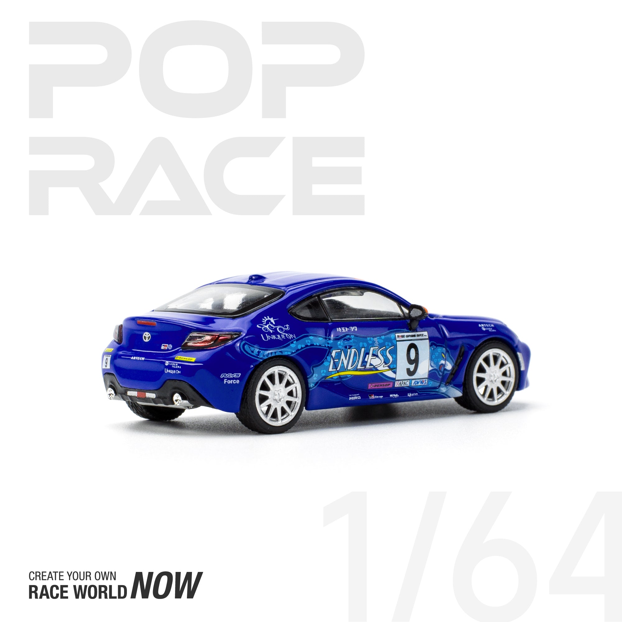 Pop Race 1/64 TOYOTA  GR86 ENDLESS PR640025 Diecast Scale Model