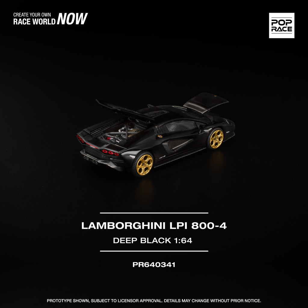Pop Race 1/64 Lamborghini Countach LPI 800-4 Deep Black PR640341 Diecast Scale Model