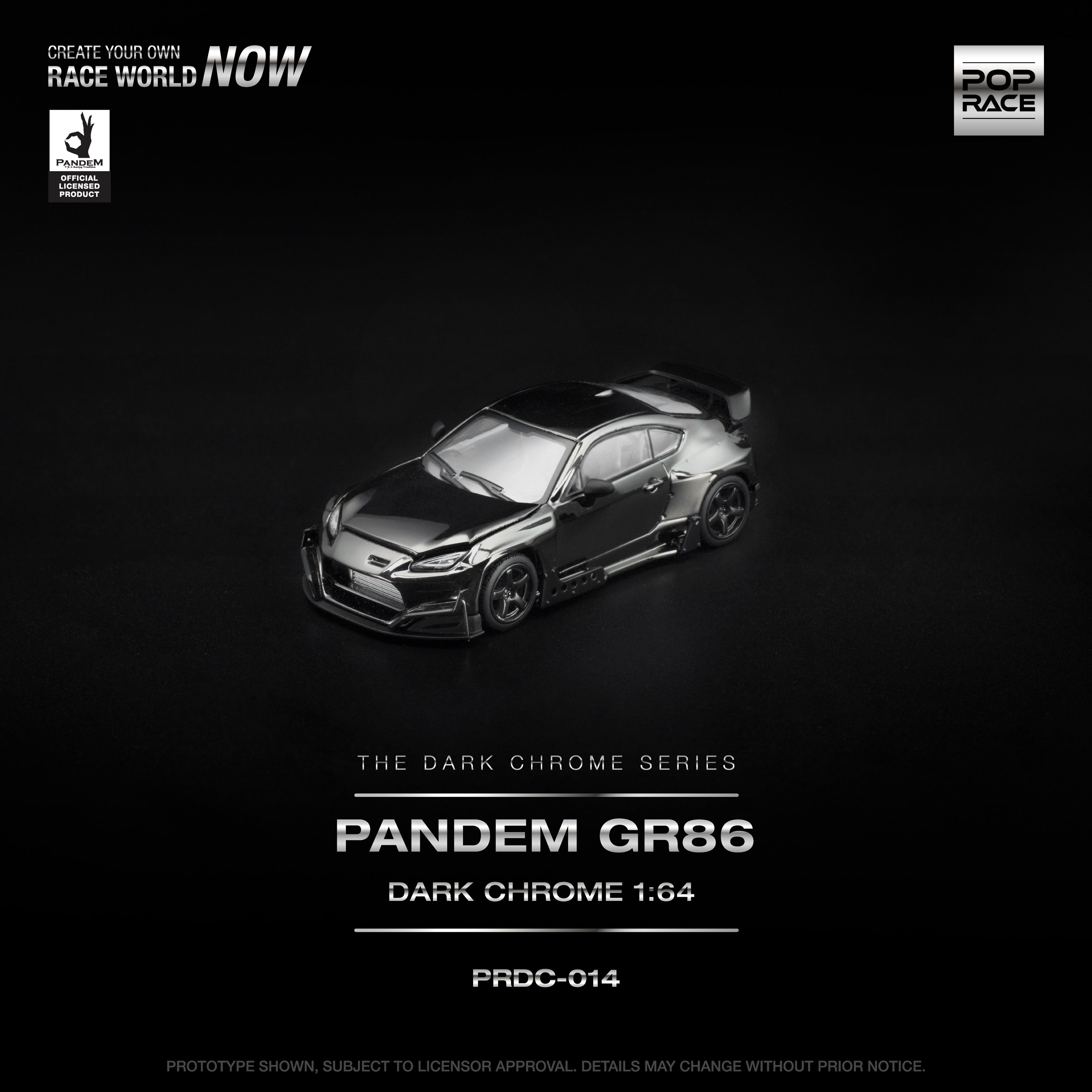[PRE ORDER] Pop Race 1/64 Pandem GR86 Dark Chrome PRDC014 Diecast Scale Model