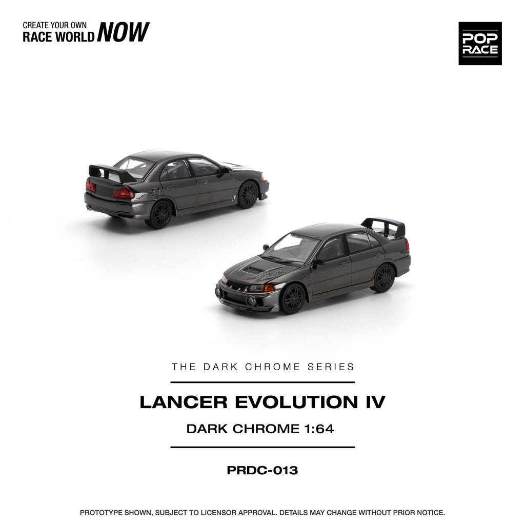 [PRE ORDER] Pop Race 1/64 Lancer Evolution IV Dark Chrome PRDC013 Diecast Scale Model