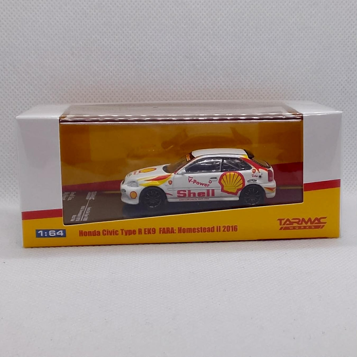TARMAC 1/64 Honda Civic Type R EK9 FARA: Homestead II 2016 T64-010-SHELL Diecast Scale Model