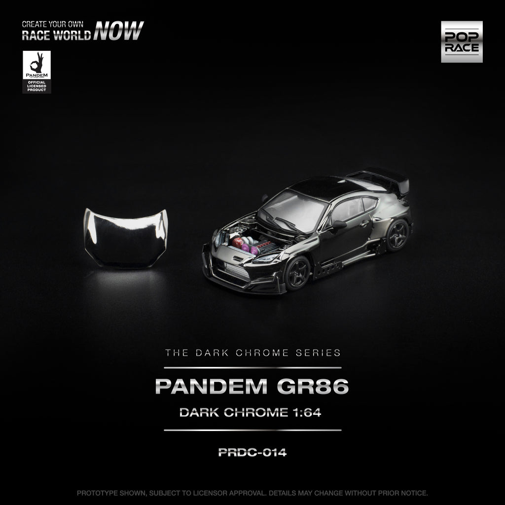 [PRE ORDER] Pop Race 1/64 Pandem GR86 Dark Chrome PRDC014 Diecast Scale Model