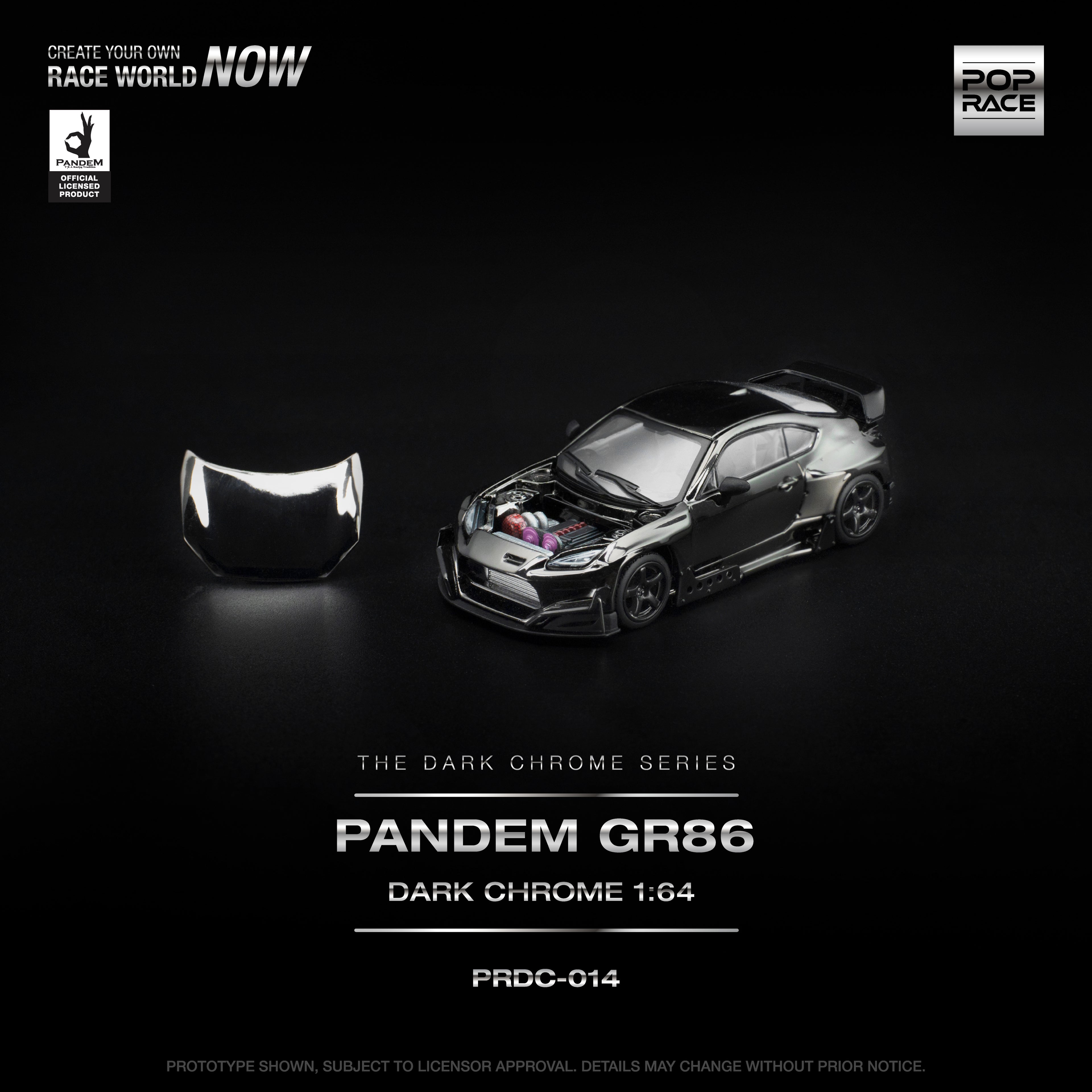 [PRE ORDER] Pop Race 1/64 Pandem GR86 Dark Chrome PRDC014 Diecast Scale Model
