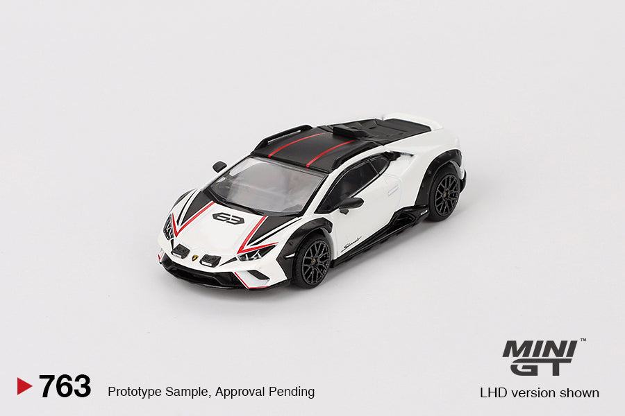 Mini GT 1/64 Lamborghini Huracan Sterrato Bianco Asopo RHD MGT00763-R Diecast Scale Model