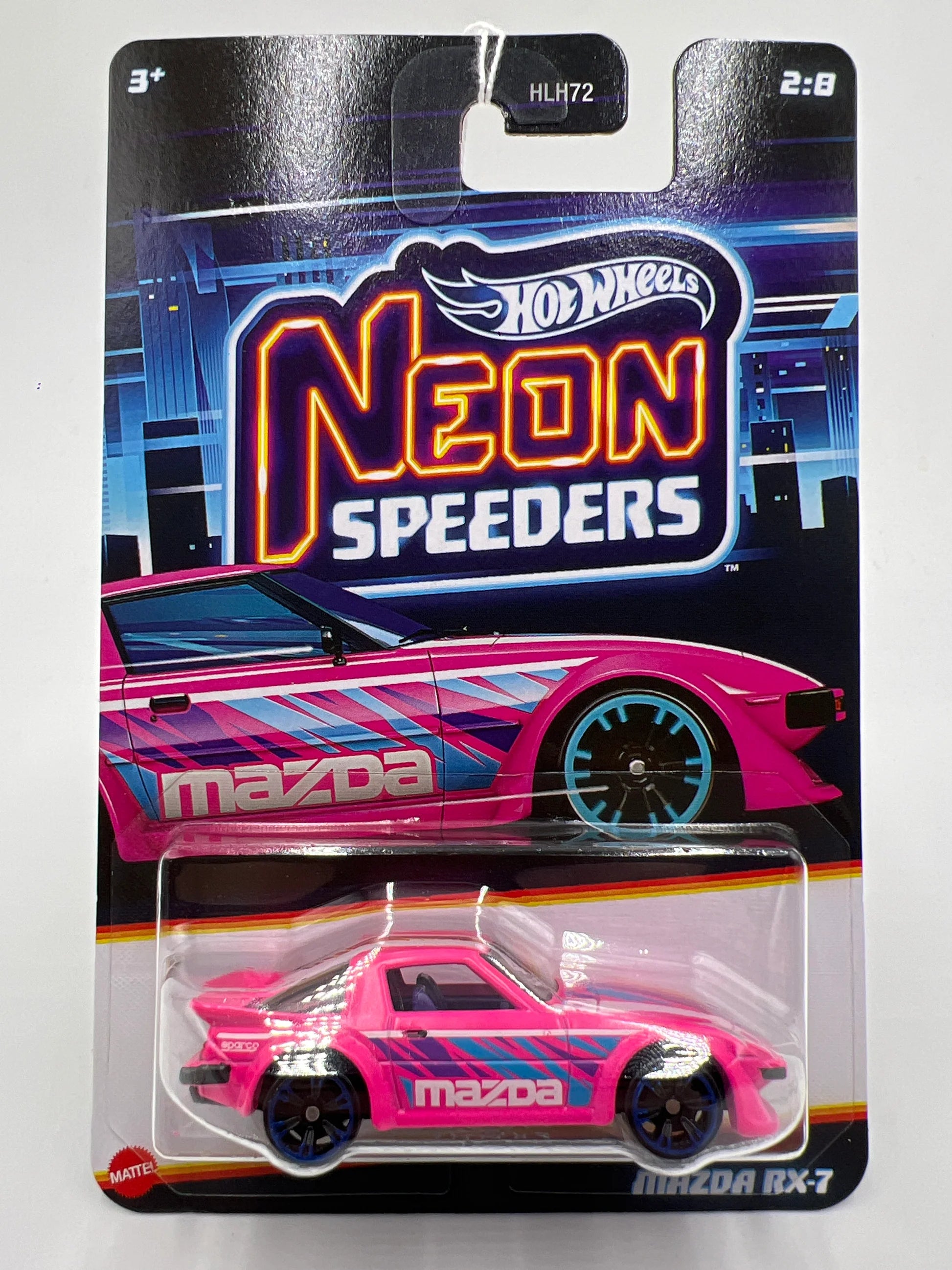 Hot Wheels 1/64 Mazda RX-7 Neon Speeders Pink BNYHW11122520 Diecast Scale Model