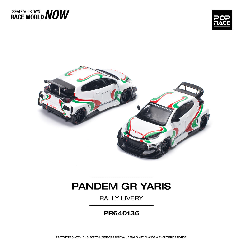 Pop Race 1/64 PANDEM GR Yaris Rally Livery PR640136 Diecast Scale Model