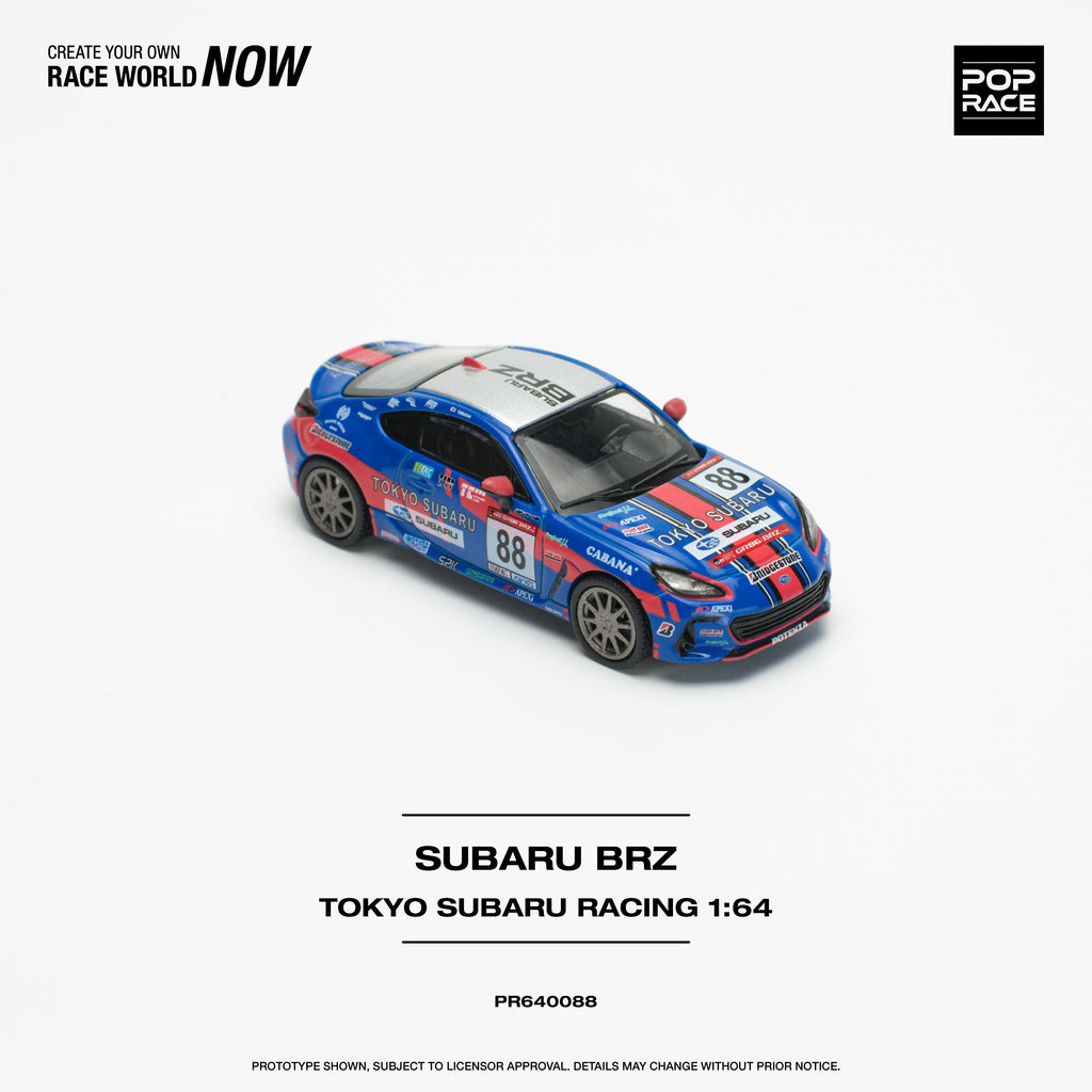 Pop Race 1:64 Subaru BRZ Tokyo Subaru Racing PR640088 Diecast Scale Model