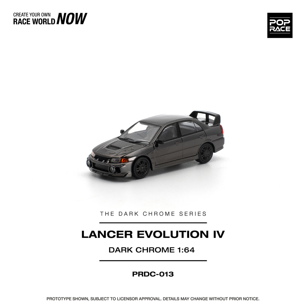 [PRE ORDER] Pop Race 1/64 Lancer Evolution IV Dark Chrome PRDC013 Diecast Scale Model