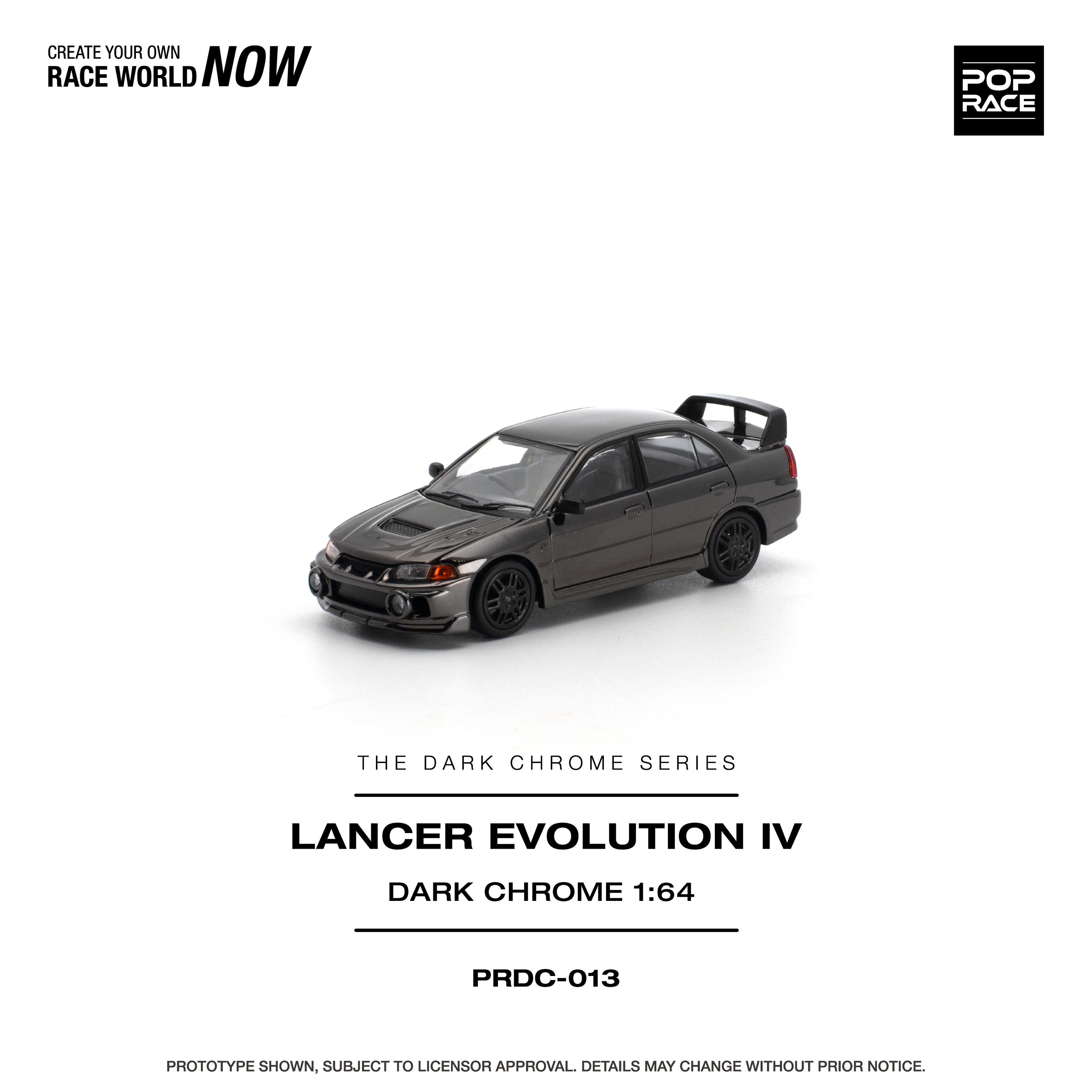 [PRE ORDER] Pop Race 1/64 Lancer Evolution IV Dark Chrome PRDC013 Diecast Scale Model