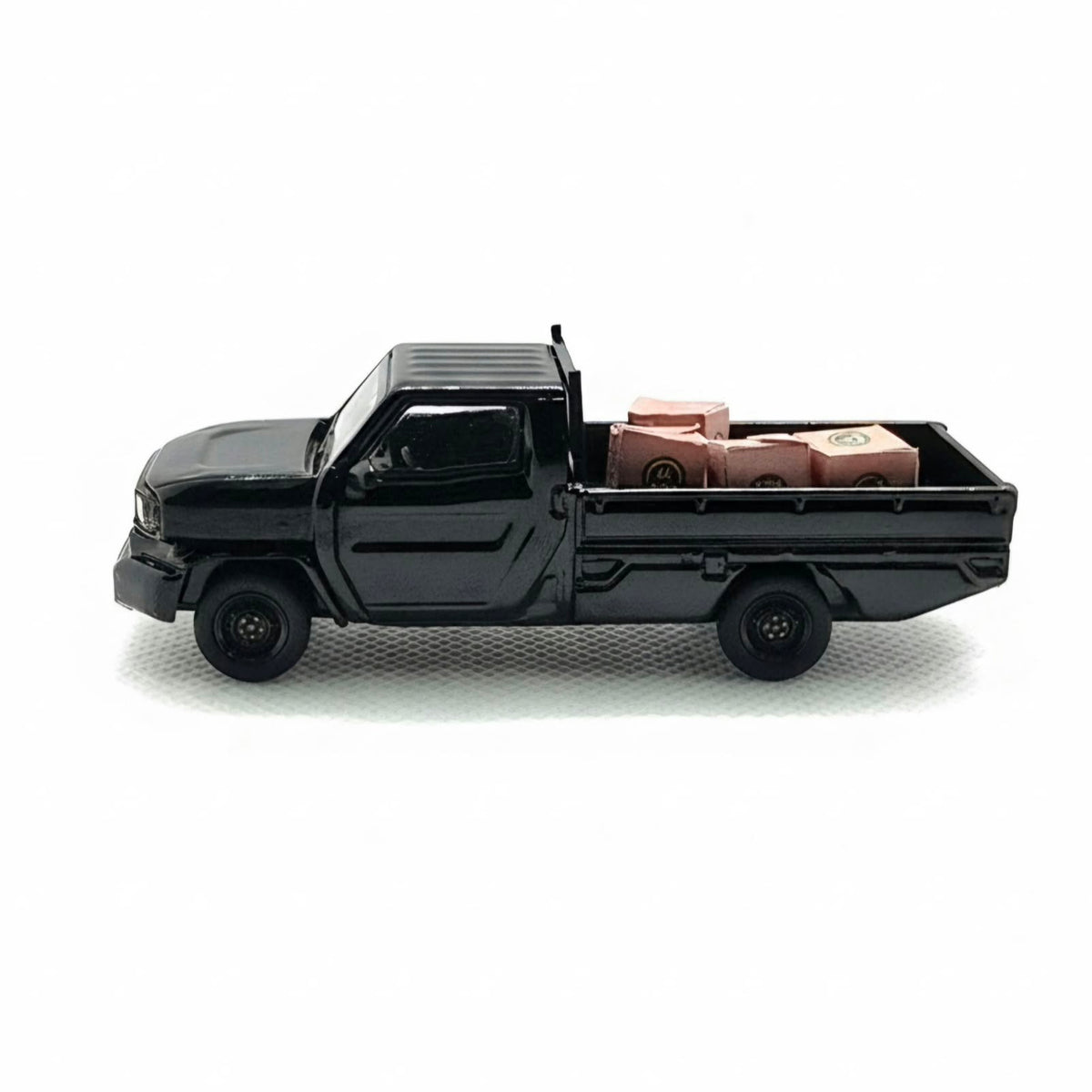 Para64 1/64 2025 Toyota Hilux Champ Tamaraw Black with Steelies LHD PB55702-S Diecast Scale Model Car