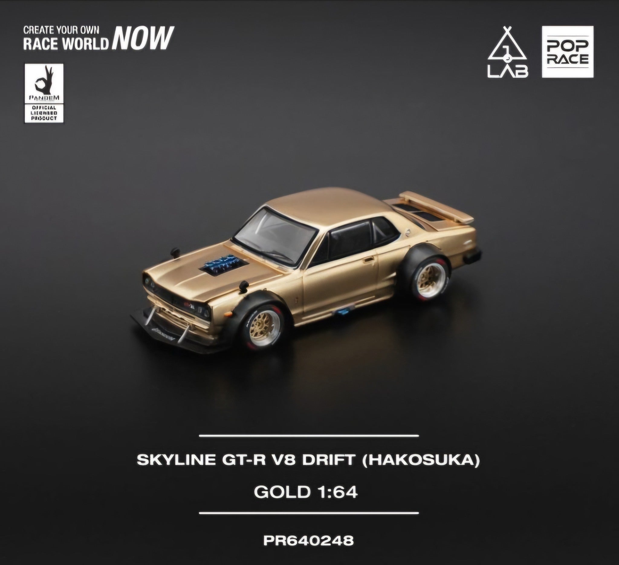 Pop Race 1/64 Skyline GT-R V8 Drift (Hakosuka) PR640248 Diecast Scale Model