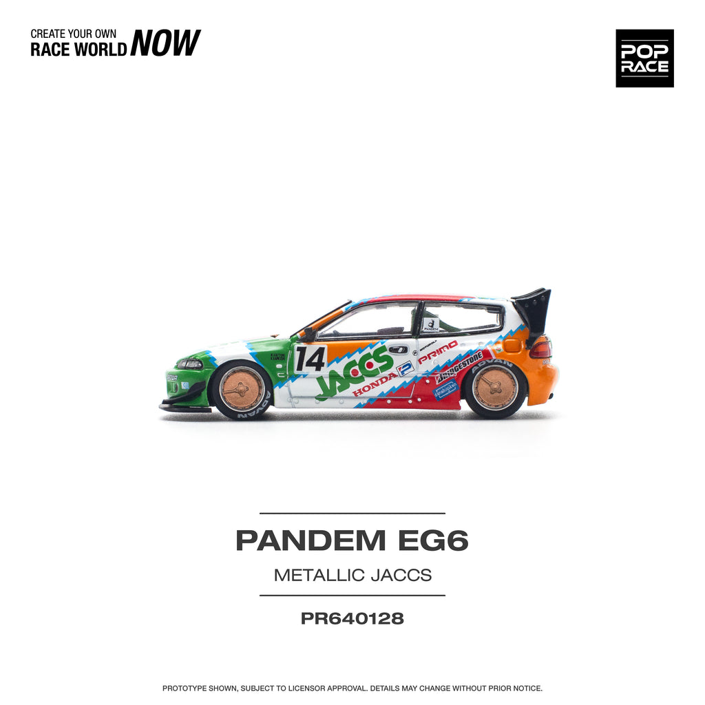 Pop Race 1/64 PANDEM CIVIC EG6 v1.5 JACCS PR640128 Diecast Scale Model