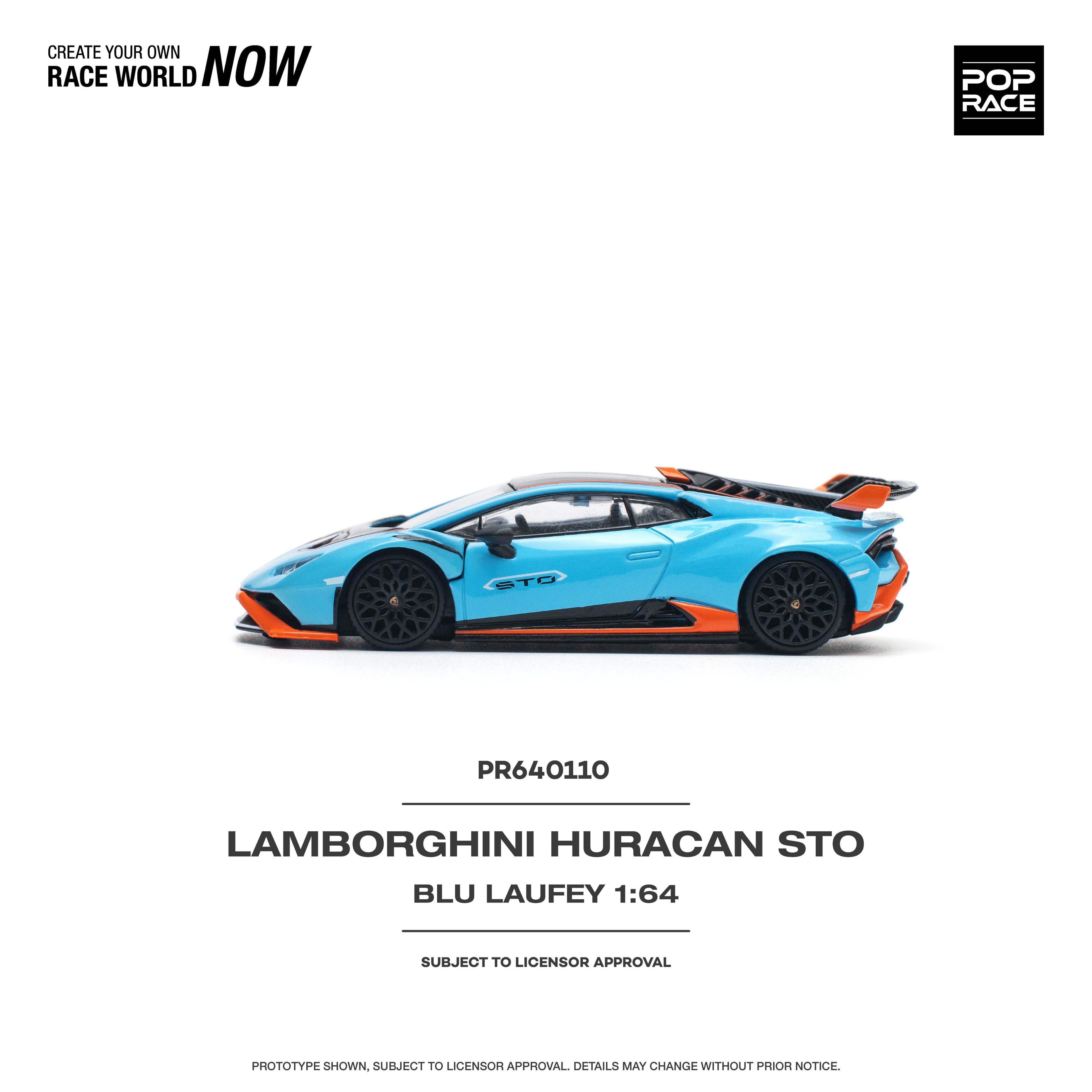 Pop Race 1/64 Lamborghini Huracan STO BLUE PR640110 Diecast Scale Model