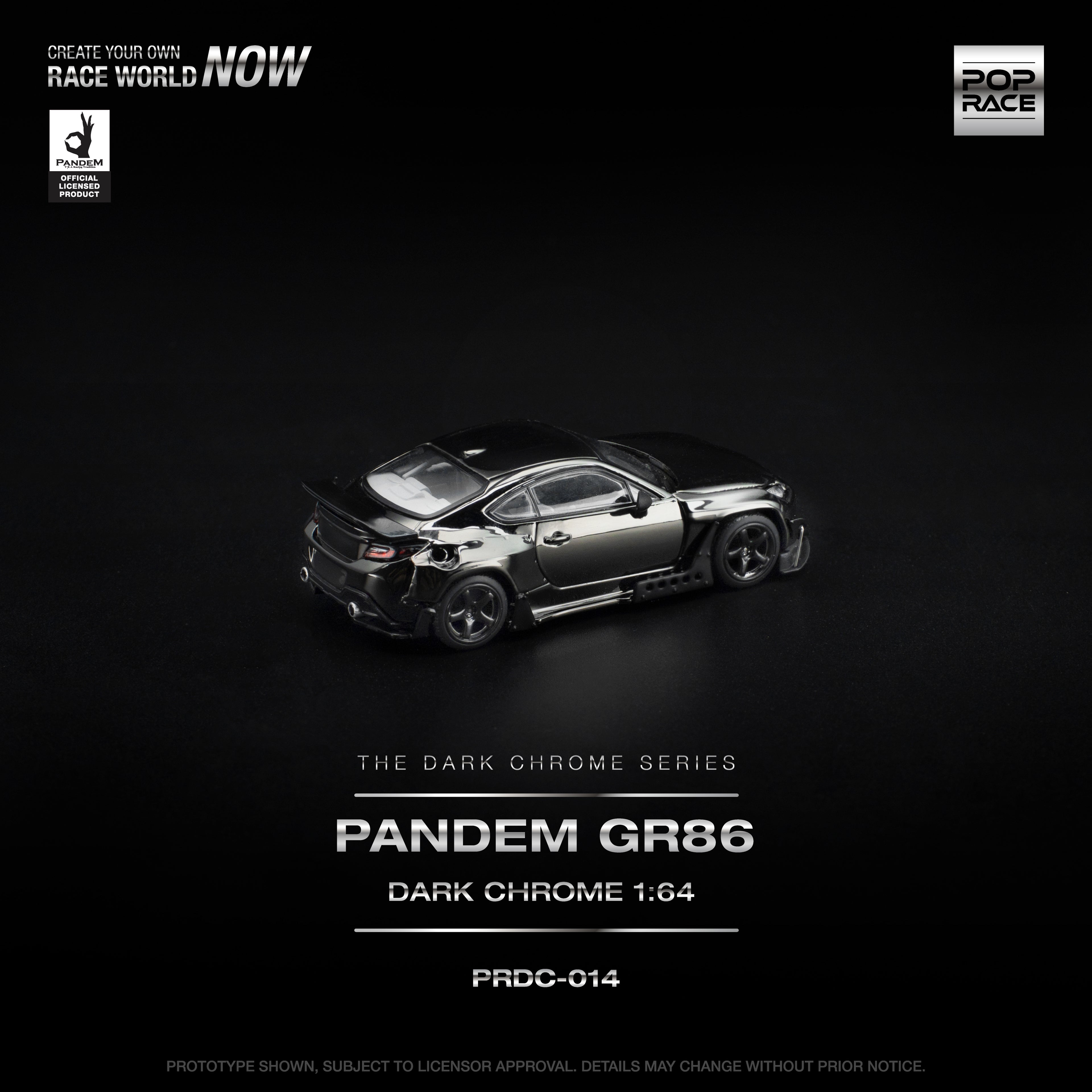 [PRE ORDER] Pop Race 1/64 Pandem GR86 Dark Chrome PRDC014 Diecast Scale Model