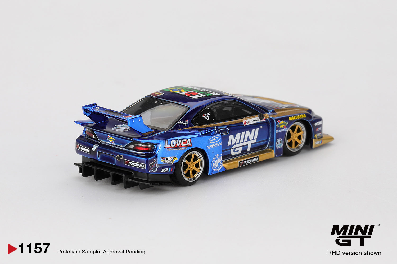 Mini GT 1/64 Nissan Silvia (S15) LB-Super Silhouette #555 Team MINI GT Liberty Walk 2025 Formula Drift MGT01157-R Diecast Scale Model