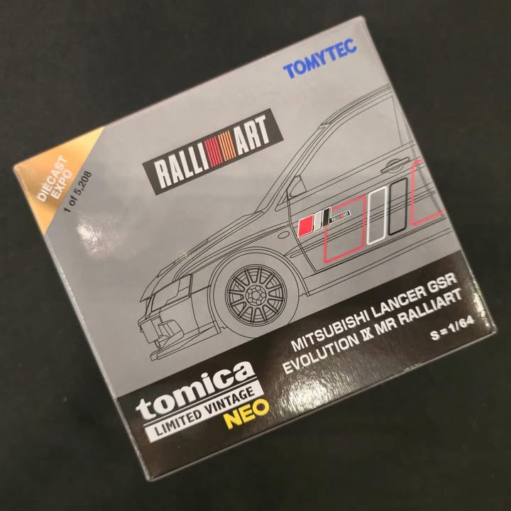 Tomica 1/64 Limited Vintage Neo Mitsubishi Lancer GSR Evolution IX MR Ralliart IDE 2025 Diecast Scale Model