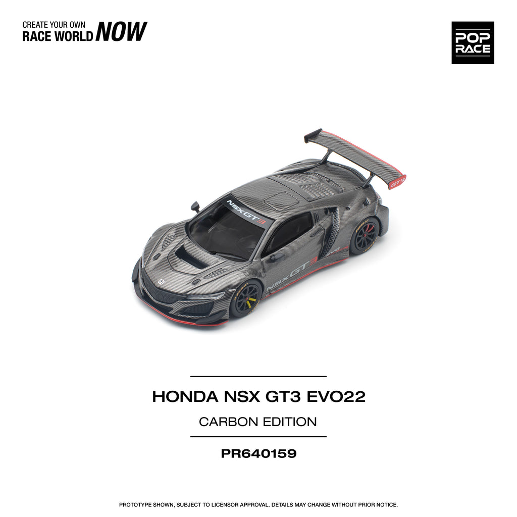 Pop Race 1/64 Honda NSX GT3 EVO22 Carbon Edition PR640159 Diecast Scale Model