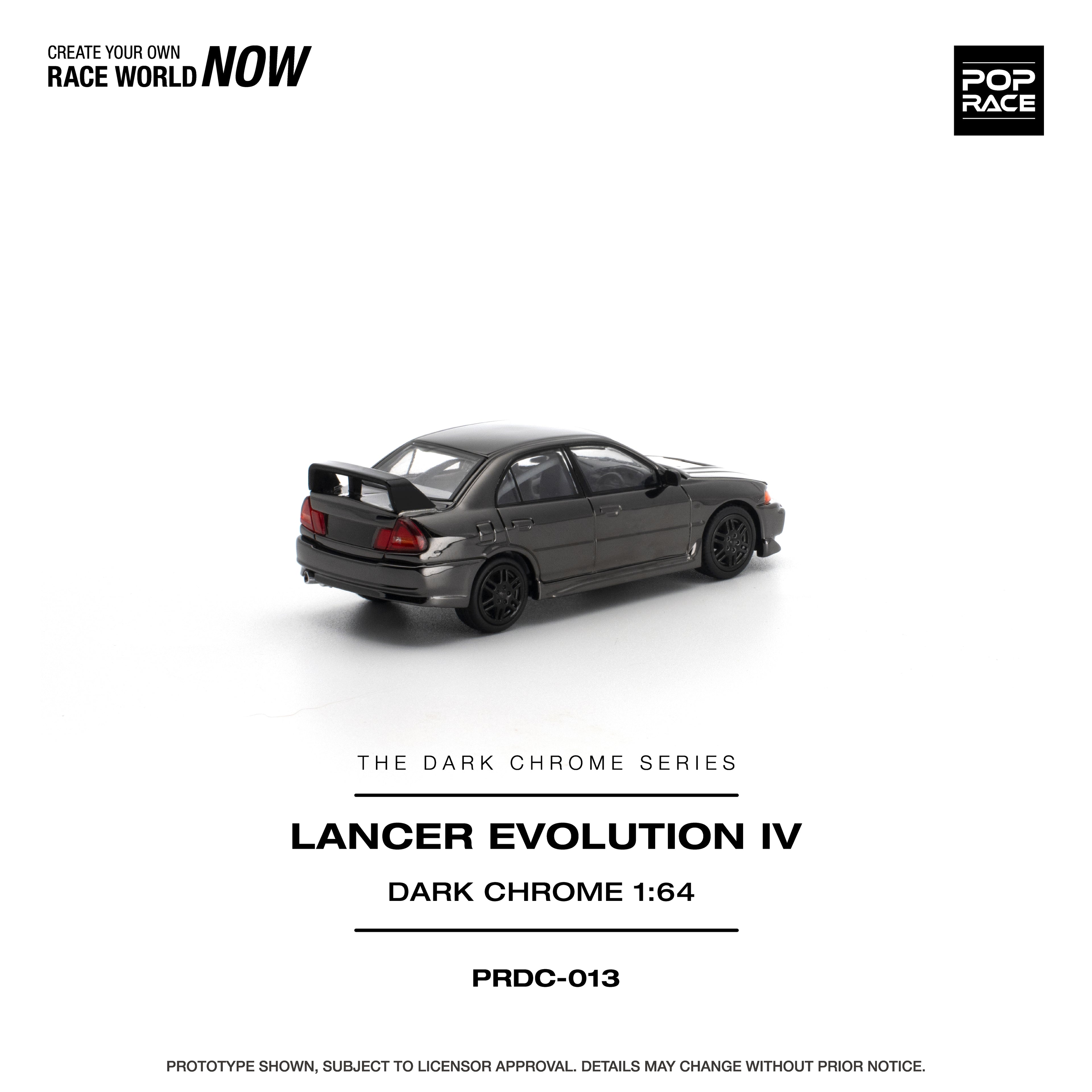 [PRE ORDER] Pop Race 1/64 Lancer Evolution IV Dark Chrome PRDC013 Diecast Scale Model