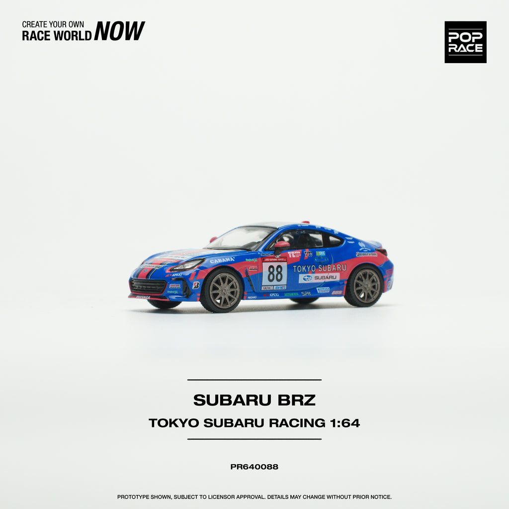 Pop Race 1:64 Subaru BRZ Tokyo Subaru Racing PR640088 Diecast Scale Model