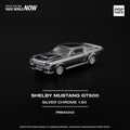 Pop Race 1/64 Shelby Mustang GT500 Silver Chrome PR640312 Diecast Scale Model