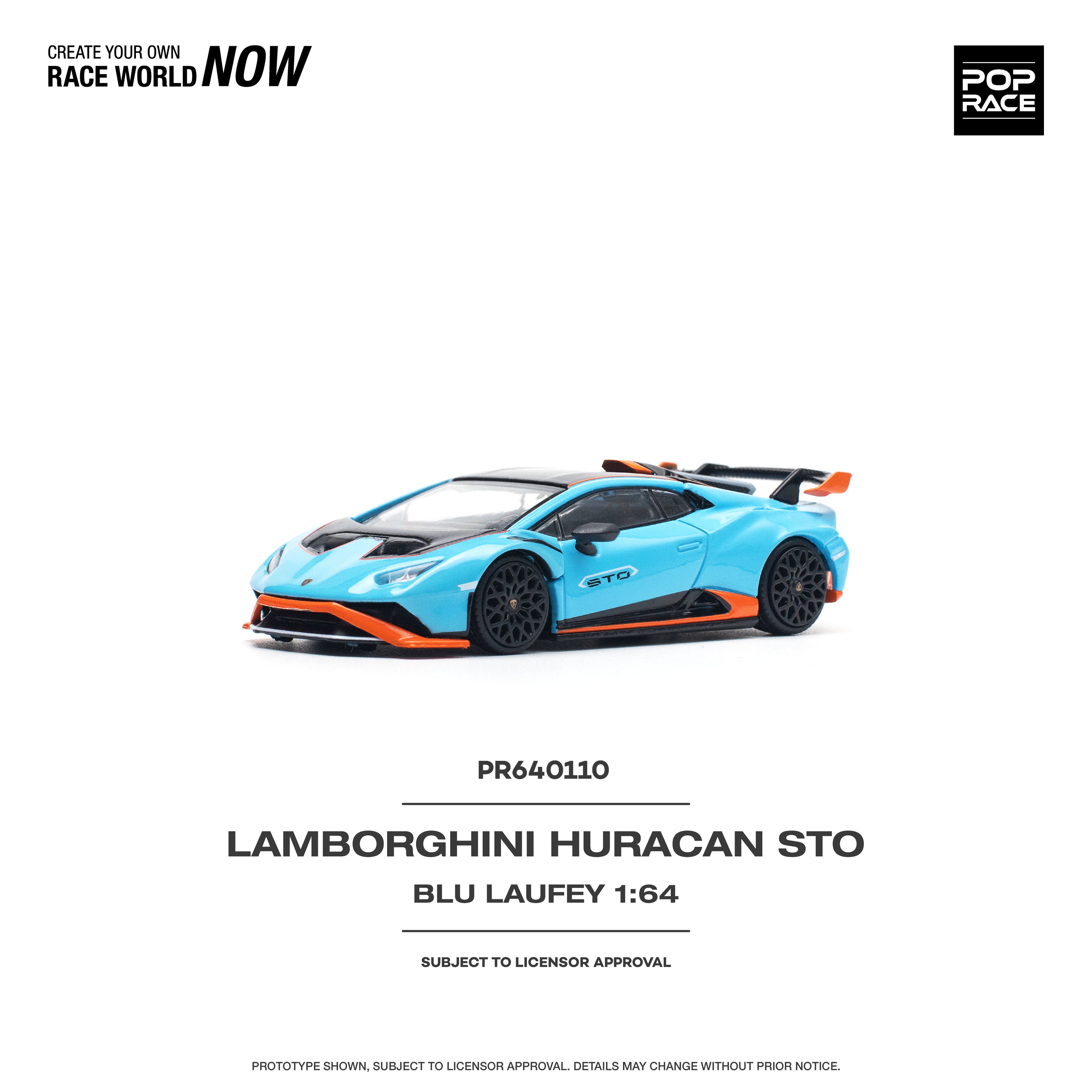 Pop Race 1/64 Lamborghini Huracan STO BLUE PR640110 Diecast Scale Model