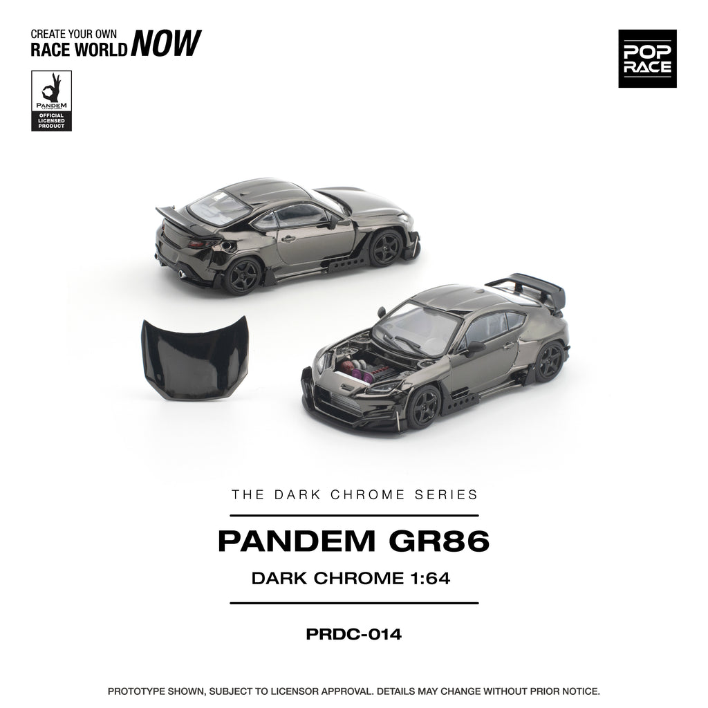 [PRE ORDER] Pop Race 1/64 Pandem GR86 Dark Chrome PRDC014 Diecast Scale Model