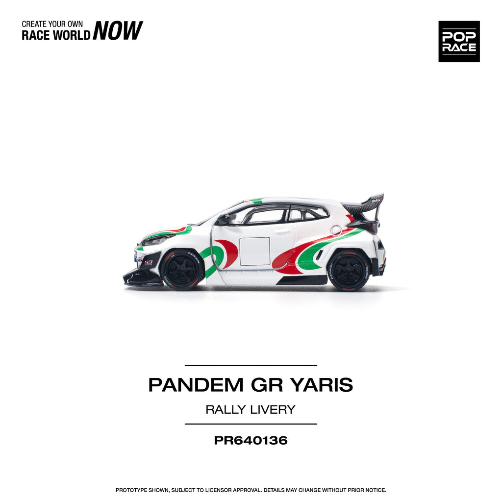 Pop Race 1/64 PANDEM GR Yaris Rally Livery PR640136 Diecast Scale Model