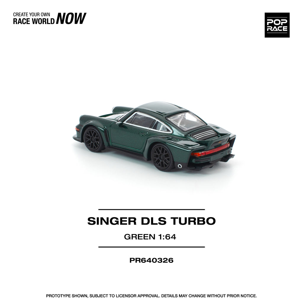 Pop Race 1/64 Singer DLS Turbo Road Green PR640326 Diecast Scale Model
