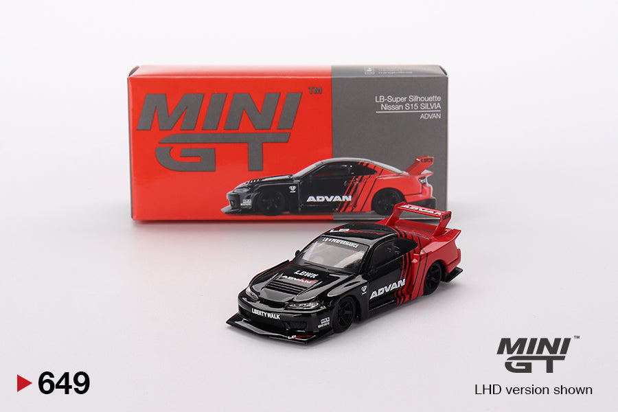 Mini GT 1/64 LB-Super Silhouette Nissan S15 SILVIA ADVAN RHD MGT00649-R Diecast Scale Model