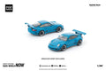 Pop Race 1/64 Brazil Event Exclusive Set RWB 997 Blue (PR640444) / Honda NSX GT3 EVO222 Silver (PR640445) Diecast Scale Model Car