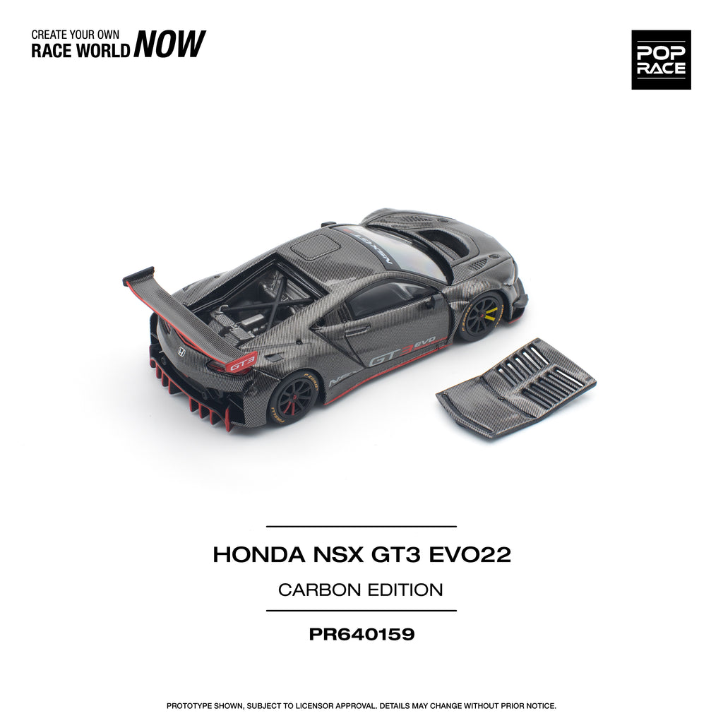 Pop Race 1/64 Honda NSX GT3 EVO22 Carbon Edition PR640159 Diecast Scale Model