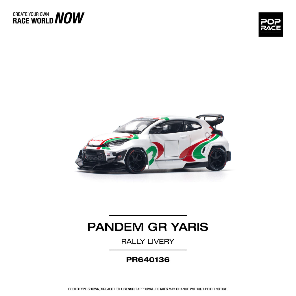 Pop Race 1/64 PANDEM GR Yaris Rally Livery PR640136 Diecast Scale Model