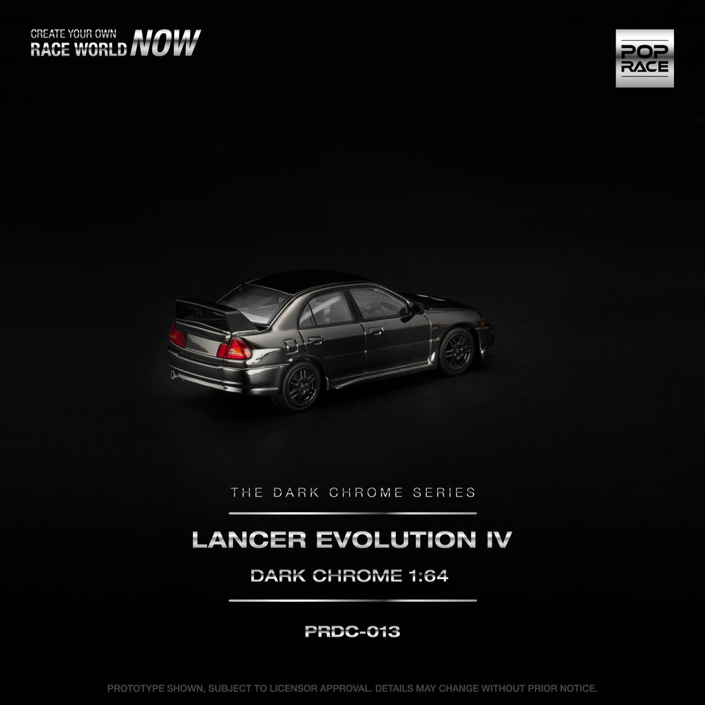 [PRE ORDER] Pop Race 1/64 Lancer Evolution IV Dark Chrome PRDC013 Diecast Scale Model