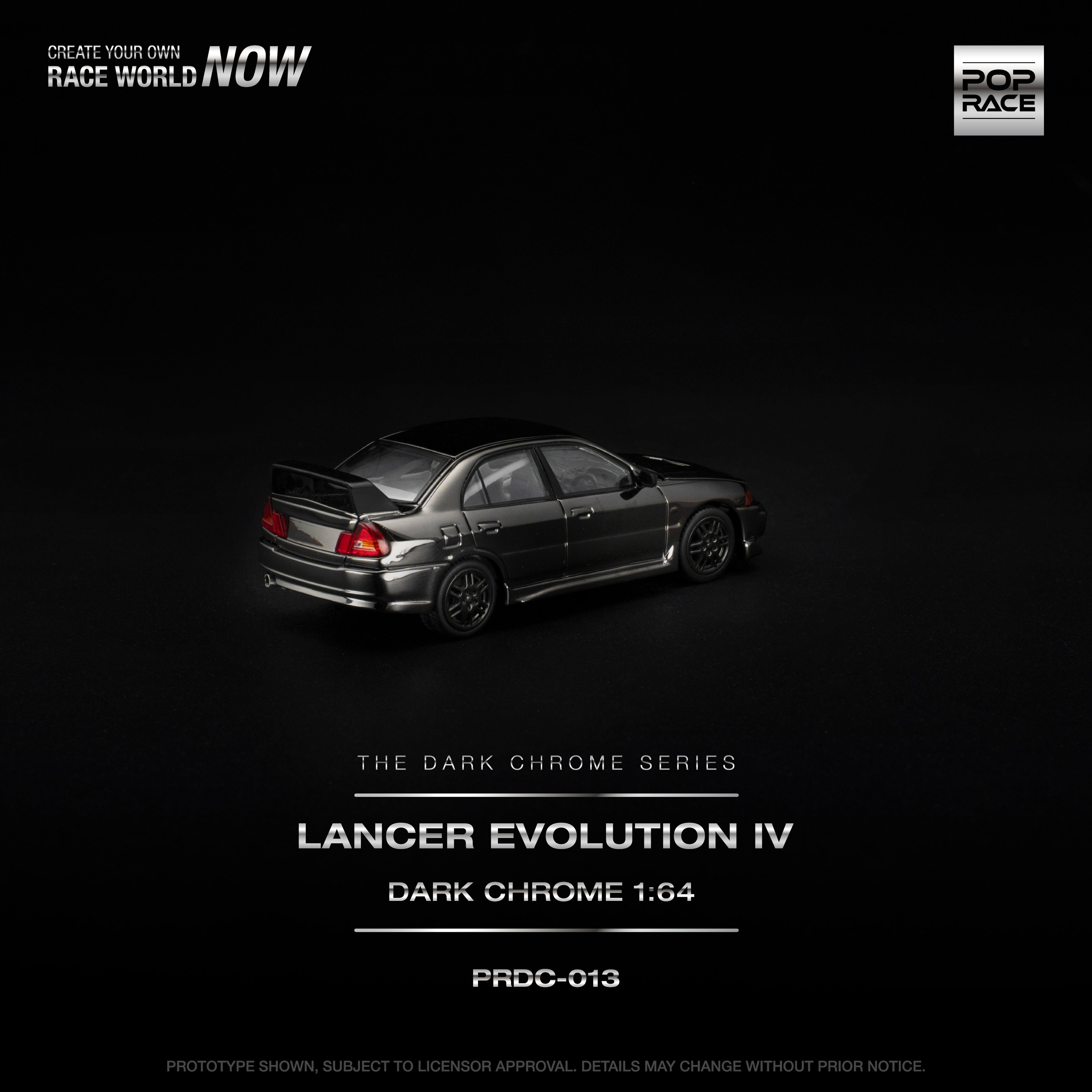 [PRE ORDER] Pop Race 1/64 Lancer Evolution IV Dark Chrome PRDC013 Diecast Scale Model