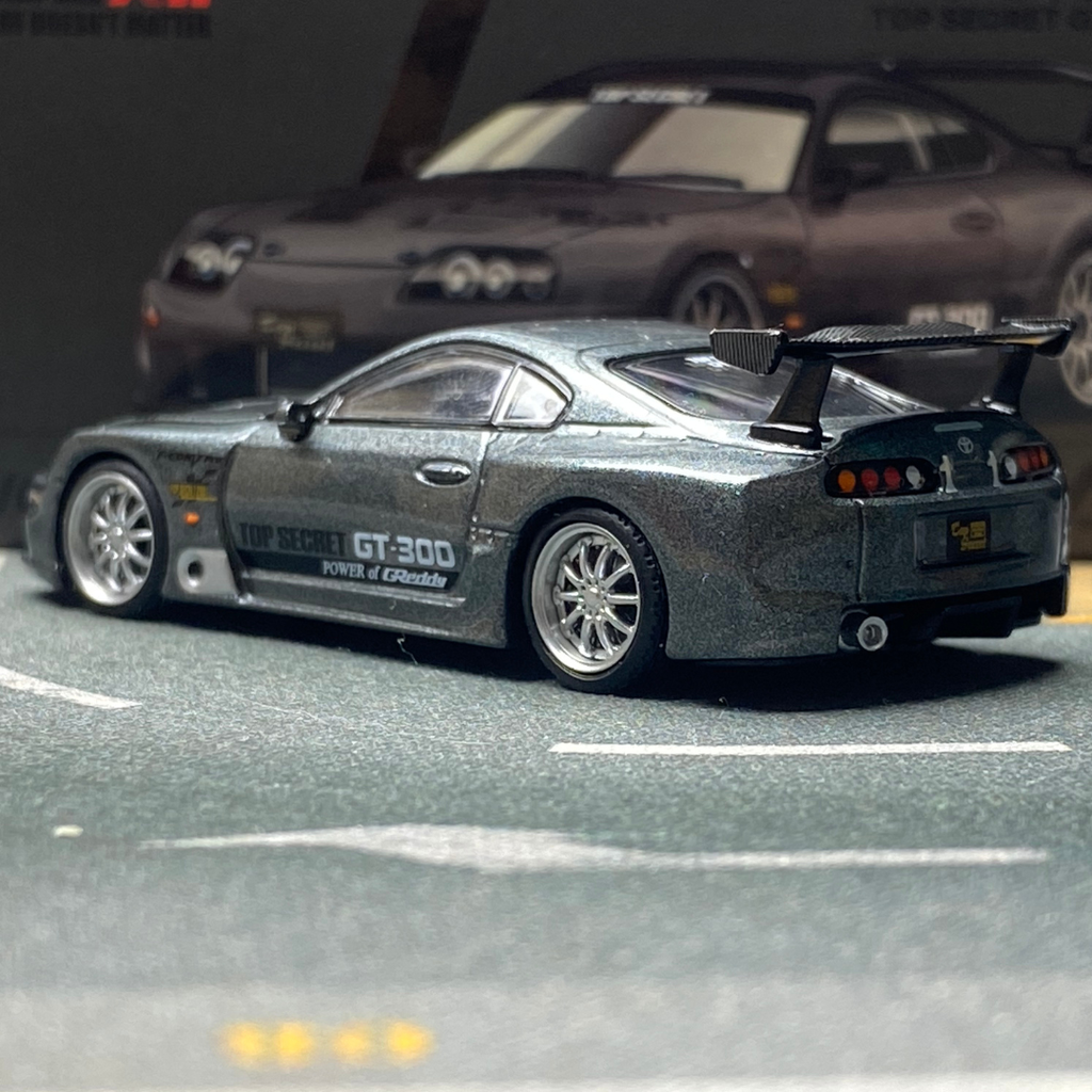 Pop Race 1/64 Top Secret GT300 Supra Gray IDE 2025 Exclusive PR640422 Diecast Scale Model