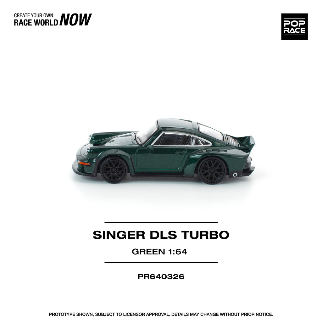 Pop Race 1/64 Singer DLS Turbo Road Green PR640326 Diecast Scale Model