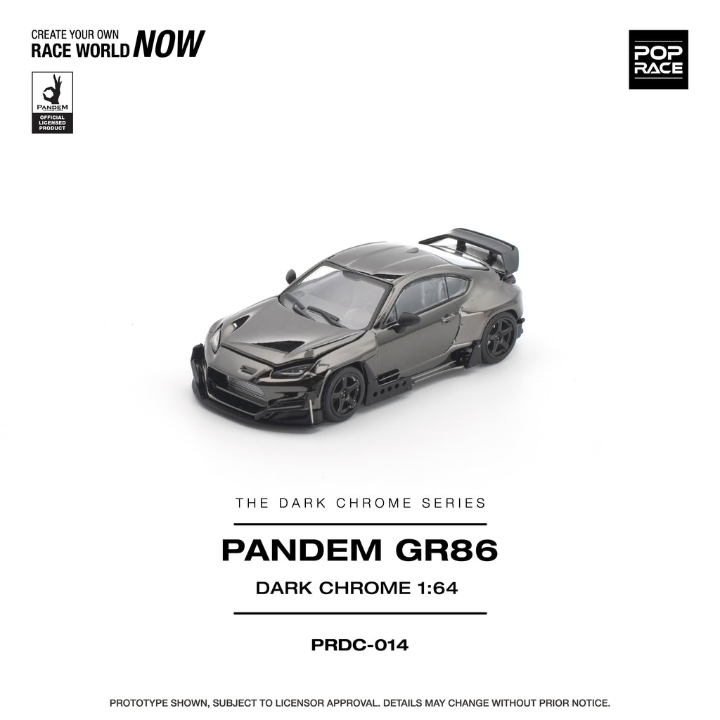 [PRE ORDER] Pop Race 1/64 Pandem GR86 Dark Chrome PRDC014 Diecast Scale Model