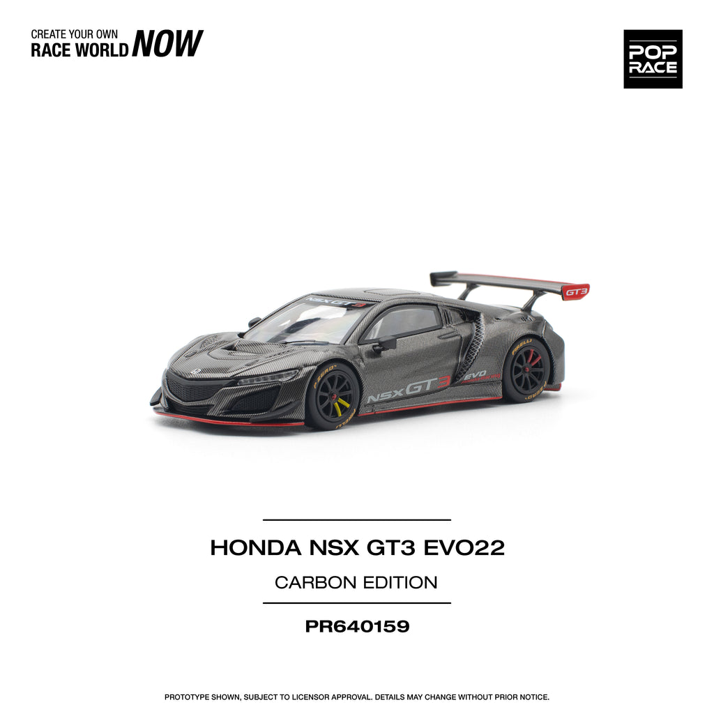 Pop Race 1/64 Honda NSX GT3 EVO22 Carbon Edition PR640159 Diecast Scale Model
