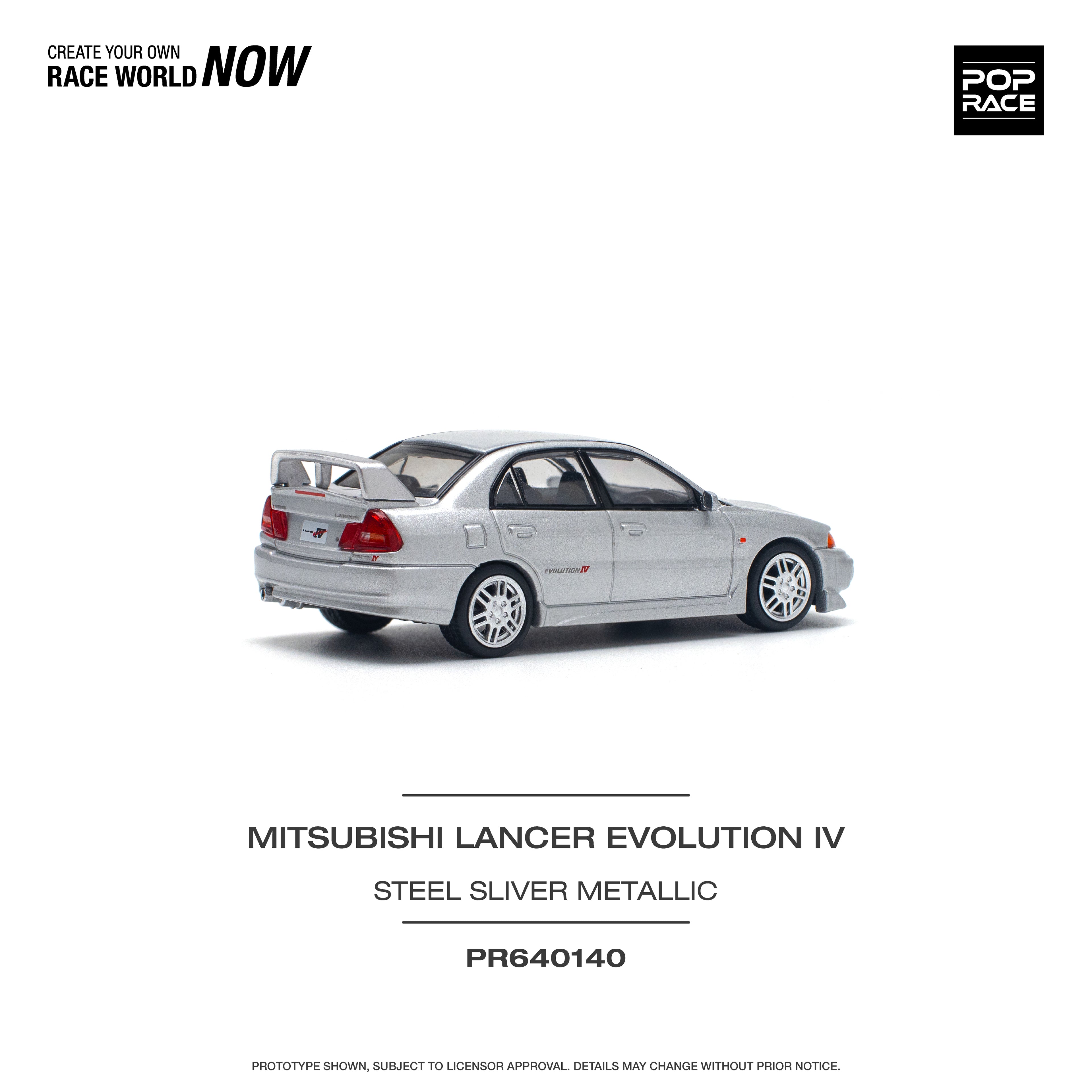 Pop Race 1/64 Mitsubishi Lancer Evolution IV PR640140 Diecast Scale Model